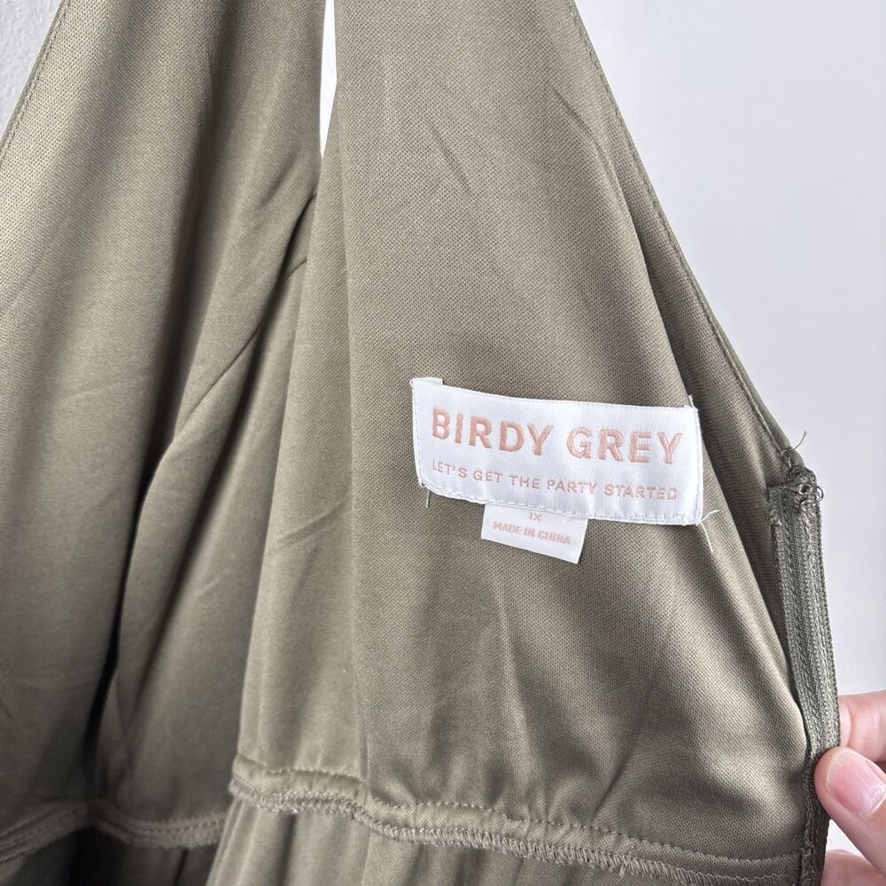 Birdy Grey Bridesmaid dress Thyme Green V-Neck Dress with Pleated Bodice Laurie - Picture 10 of 10
